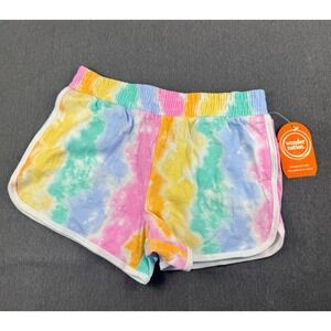 Wonder Nation Girls Dolphin Shorts L (10-12) Tie Dye White‎ Trim New